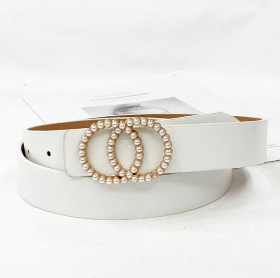 Ceinture femme double anneaux avec perles