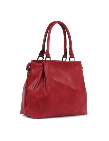 Grand sac à main cabas en cuir Couleur Rouge