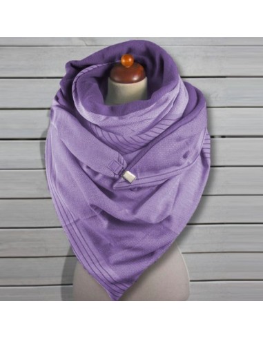 Écharpe châle femme à rayures violet