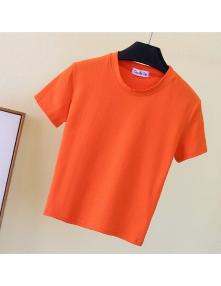 T-shirt femme col rond Couleur Orange Taille S