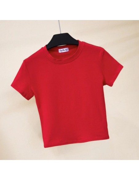 T-shirt femme col rond Couleur Rouge Taille S