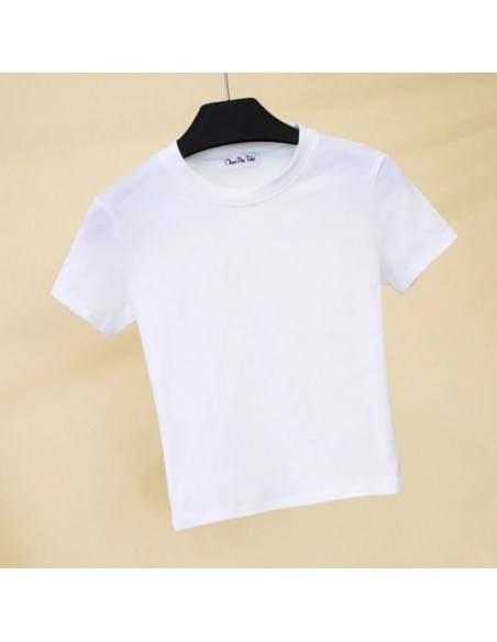 T-shirt femme col rond Couleur Blanc Taille S