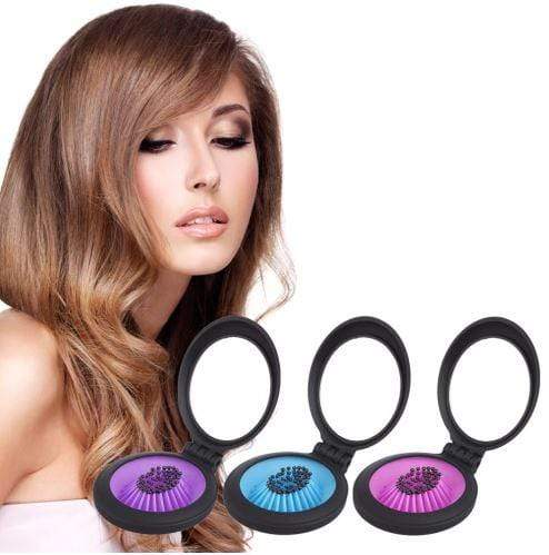 Brosse à cheveux ronde pliable avec miroir