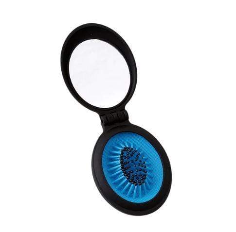Brosse à cheveux ronde pliable avec miroir