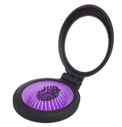 Brosse à cheveux ronde pliable avec miroir