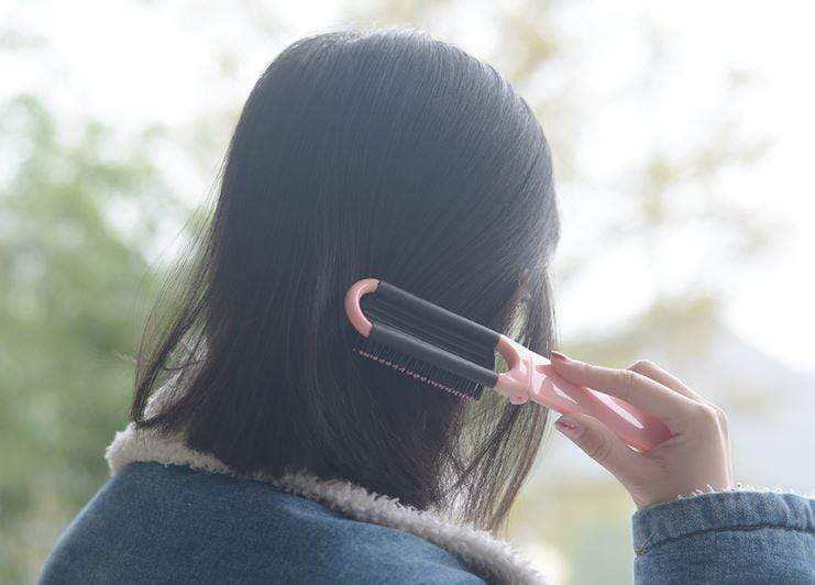 Brosse à cheveux portable pliable avec miroir