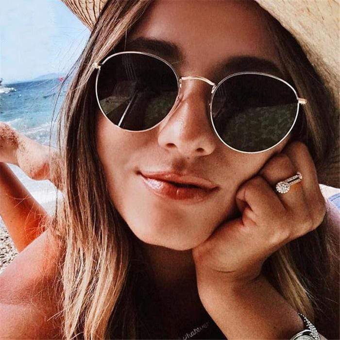 Lunettes de soleil au design rond