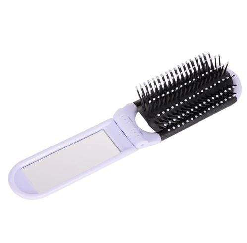 Brosse à cheveux portable pliable avec miroir