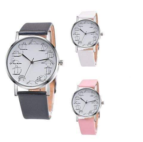 Montre chat pour femme