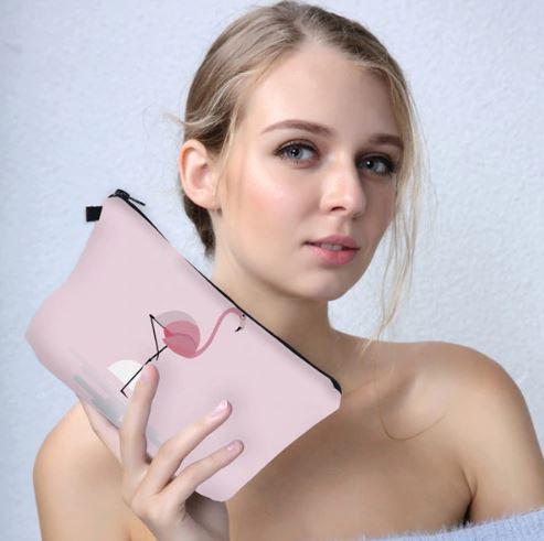 Pochette rose flamant rose