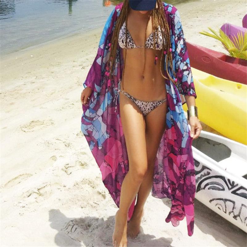 Tunique de plage violette