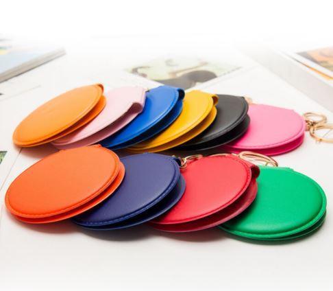 Miroir de poche simili-cuir