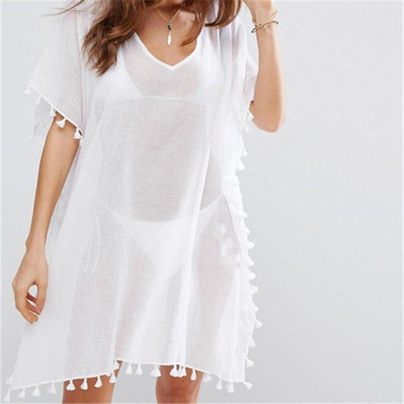 Robe de plage avec franges