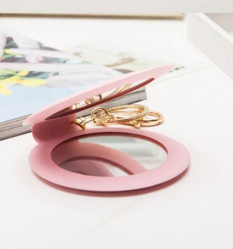 Miroir de poche simili-cuir