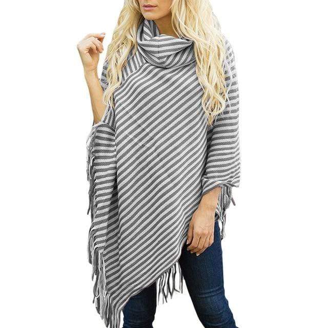 Poncho aux rayures colorées