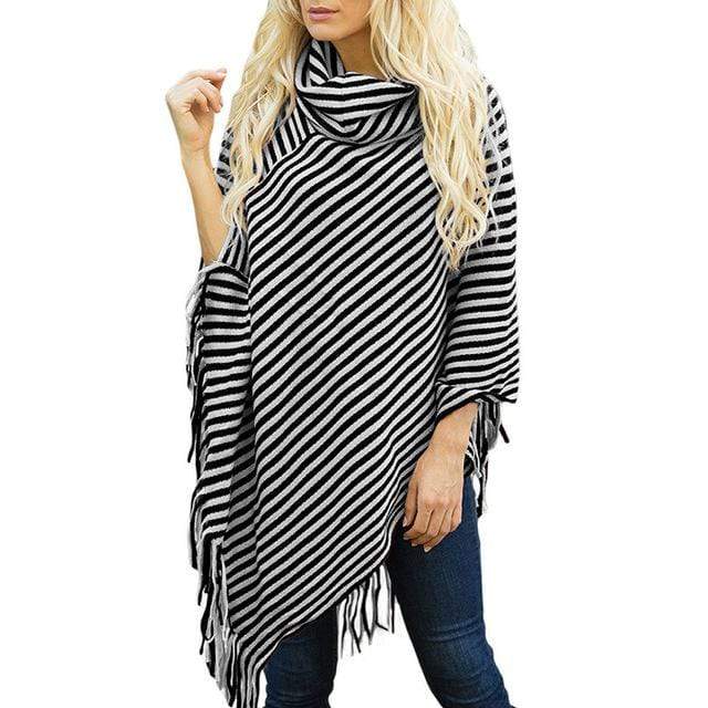 Poncho aux rayures colorées