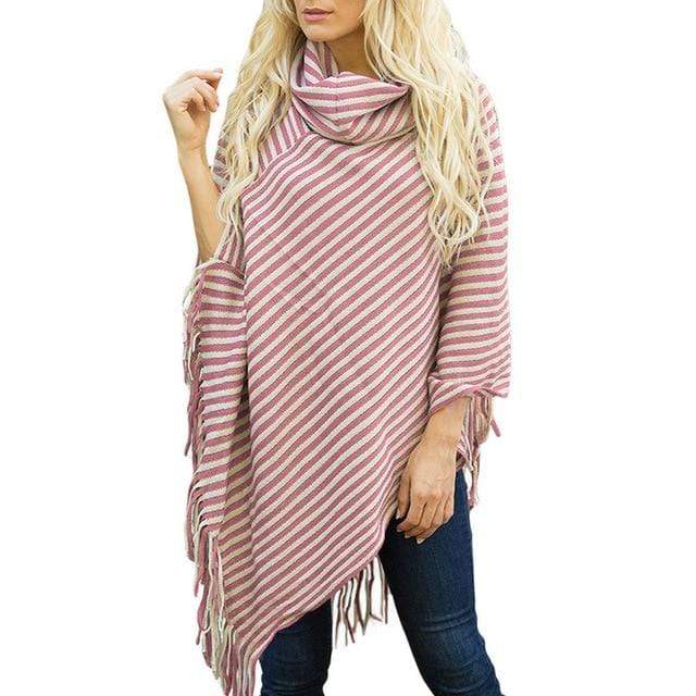 Poncho aux rayures colorées