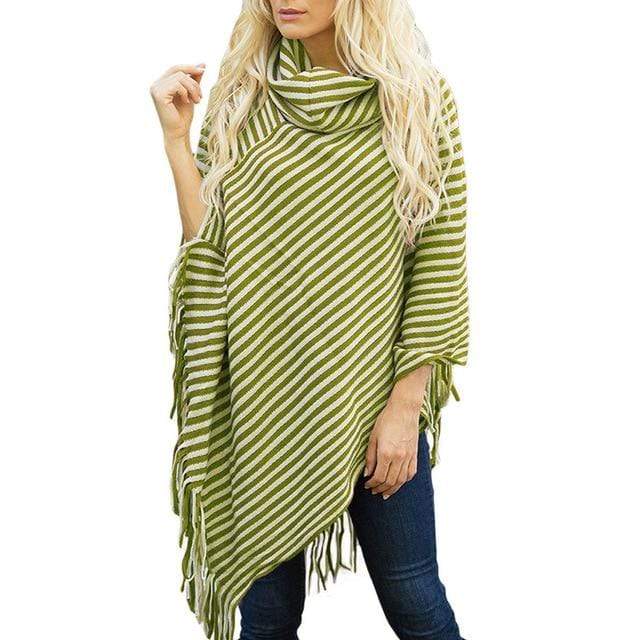 Poncho aux rayures colorées