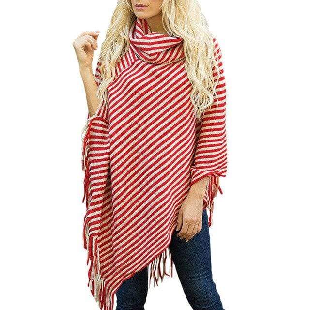 Poncho aux rayures colorées