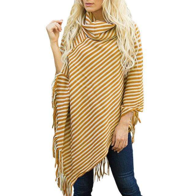 Poncho aux rayures colorées