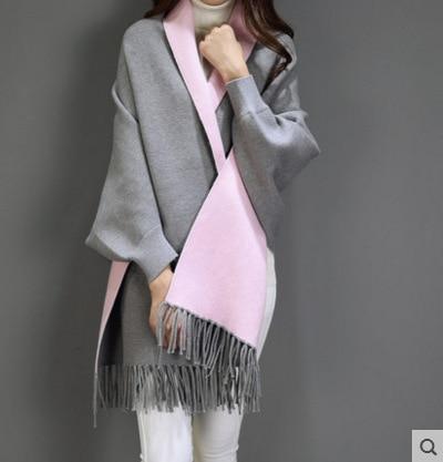 Poncho en cachemire avec franges