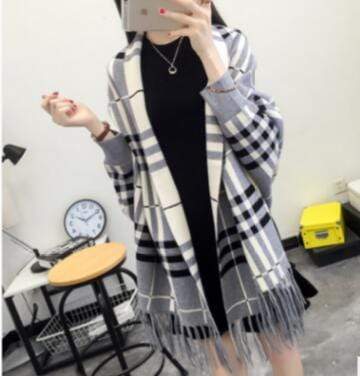 Poncho en cachemire avec franges