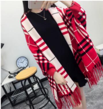 Poncho en cachemire avec franges