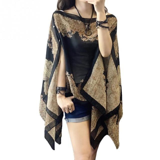Poncho style écharpe