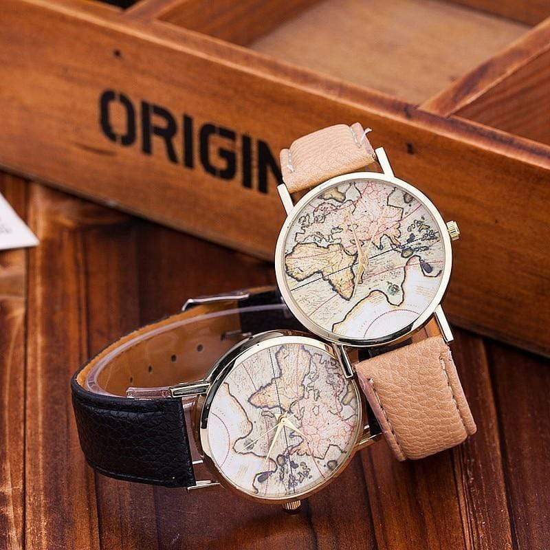 Montre carte du monde
