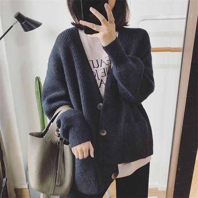 Cardigan col en V