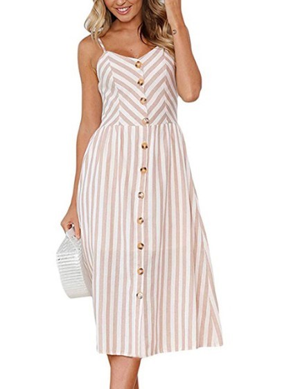 Robe d'été à rayures avec boutons