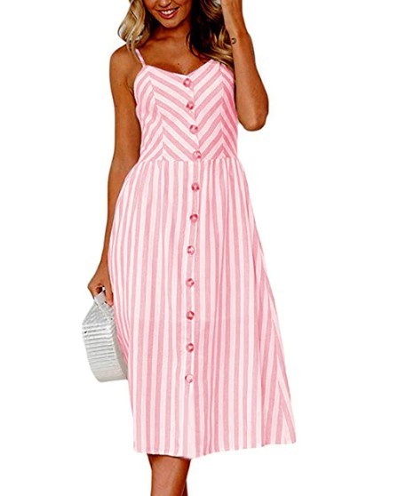 Robe d'été à rayures avec boutons