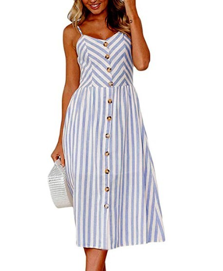 Robe d'été à rayures avec boutons