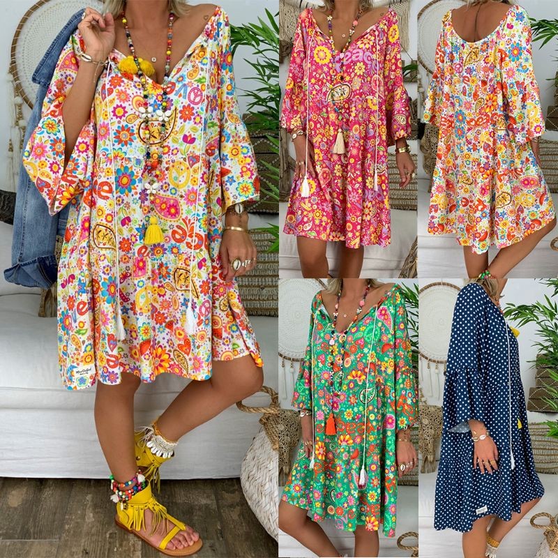 Robe d'été à manches longues