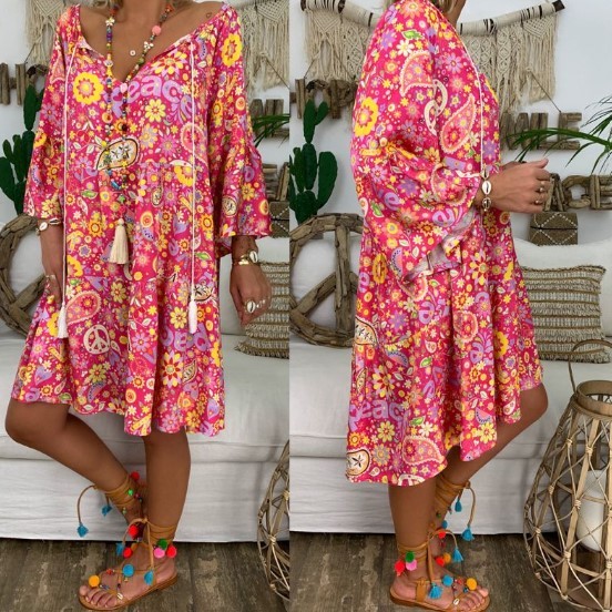 Robe d'été à manches longues