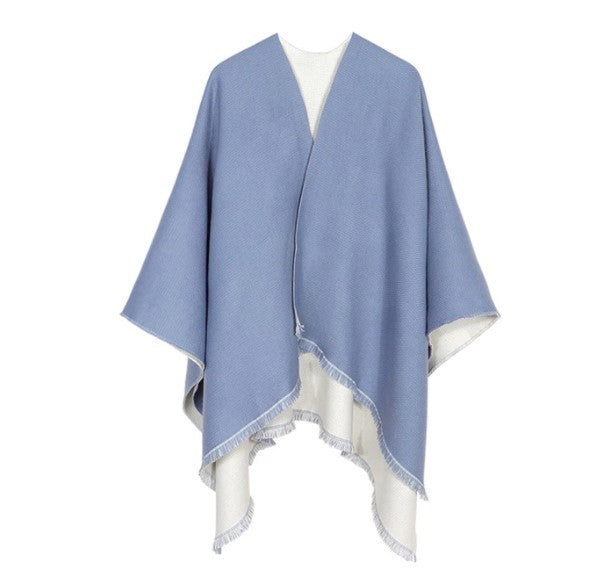 Poncho uni en cachemire