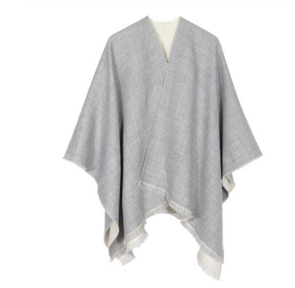 Poncho uni en cachemire