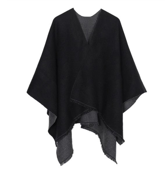 Poncho uni en cachemire
