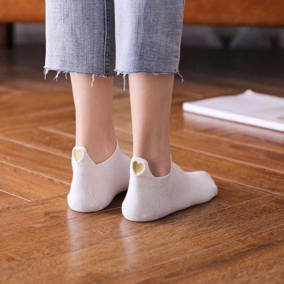 Lot de chaussettes unies avec des cœurs