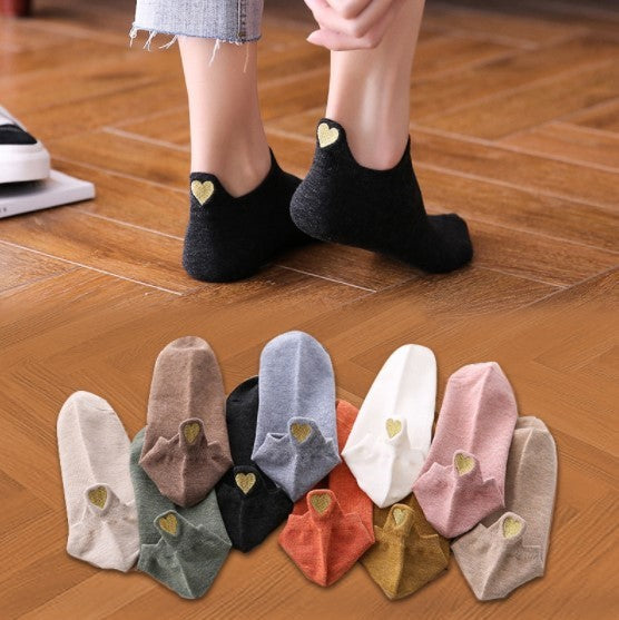Lot de chaussettes unies avec des cœurs