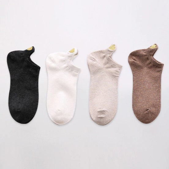 Lot de chaussettes unies avec des cœurs