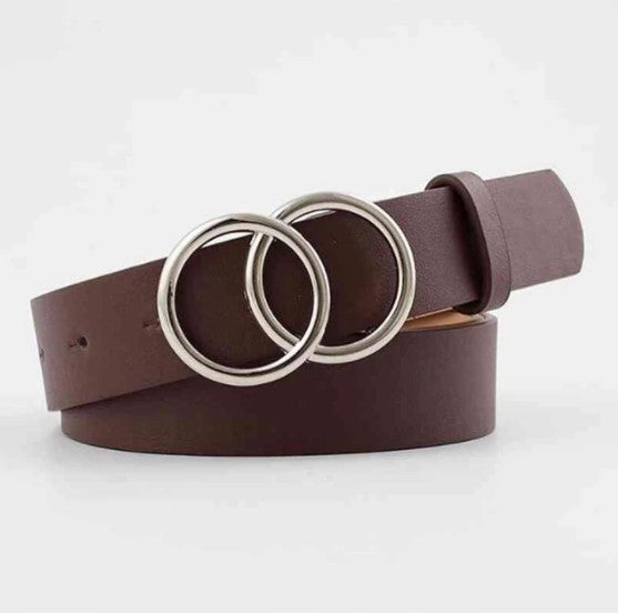 Ceinture femme double anneaux argent
