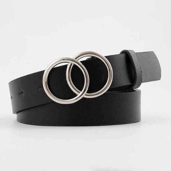 Ceinture femme double anneaux argent