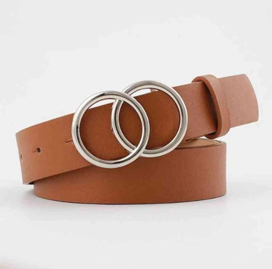 Ceinture femme double anneaux argent