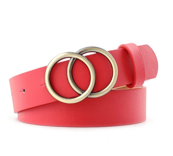 Ceinture femme double anneaux couleur or