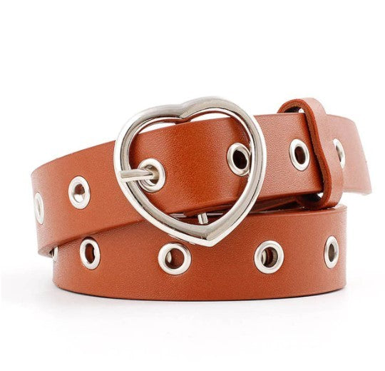 Ceinture femme cœur avec des trous