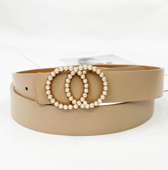Ceinture femme double anneaux avec perles