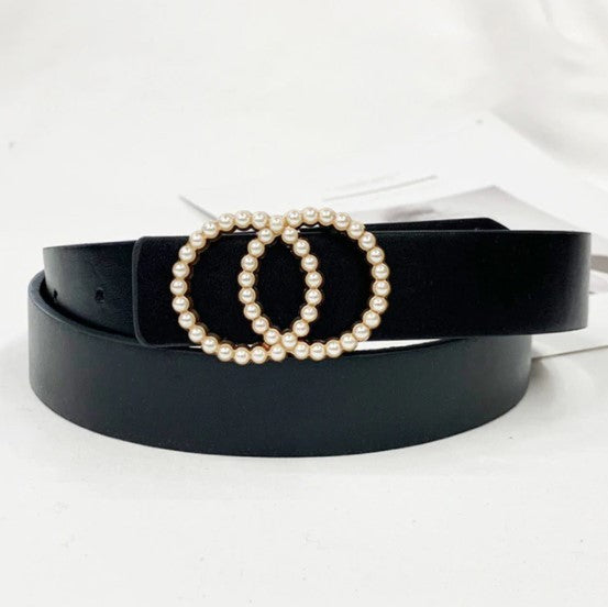 Ceinture femme double anneaux avec perles