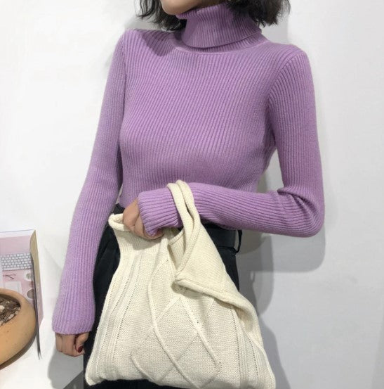 Pull femme élégant avec col roulé
