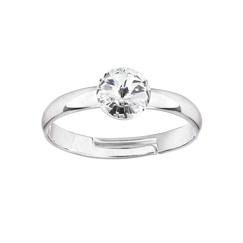 Bague scintillante cristal 6 mm - Swarovski